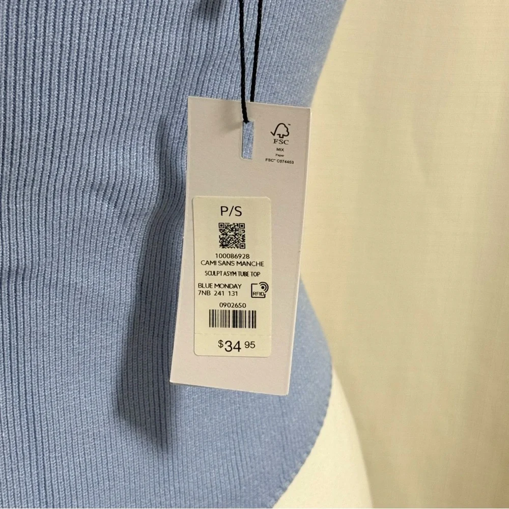 DYNAMITE Light blue Strapless knit Top - Picture 5 of 8